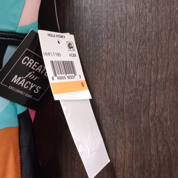 Hula Honey V-Neck Printed Tankini Swim Top - Aqua - Picture 3 of 6